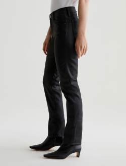 Mari Extended Leatherette Super Black Mid-Rise Slim Straight WOMENS BOTTOMS Photo 6