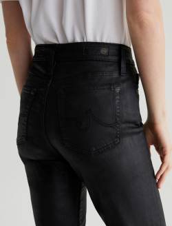 Mari Extended Leatherette Super Black Mid-Rise Slim Straight WOMENS BOTTOMS Photo 7