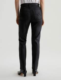 Mari Extended Leatherette Super Black Mid-Rise Slim Straight WOMENS BOTTOMS Photo 8