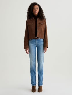 Molly Suede Jacket Toffee Suede Fringed Trucker Jacket WOMENS TOPS Photo 5