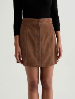 Evie Suede Skirt Toffee Suede A-Line Mini Skirt WOMENS BOTTOMS Photo 4