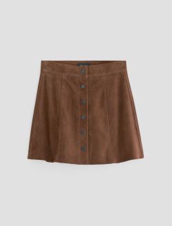 Evie Suede Skirt Toffee Suede A-Line Mini Skirt WOMENS BOTTOMS Photo 1