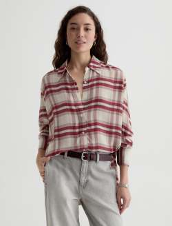 Sawtelle Shirt Desert Plaid Grey Multi Relaxed Button Up WOMENS TOPS Photo 2