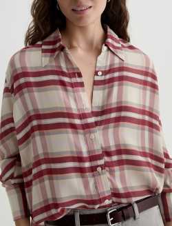 Sawtelle Shirt Desert Plaid Grey Multi Relaxed Button Up WOMENS TOPS Photo 3