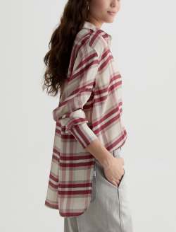 Sawtelle Shirt Desert Plaid Grey Multi Relaxed Button Up WOMENS TOPS Photo 4