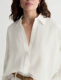 Sawtelle Shirt Powder Relaxed Button up WOMENS TOPS Photo 3