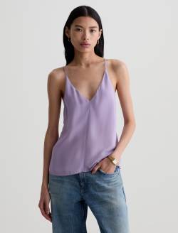 Jada Tank Grape Crepe Silk Vee Neck Cami WOMENS TOPS Photo 2