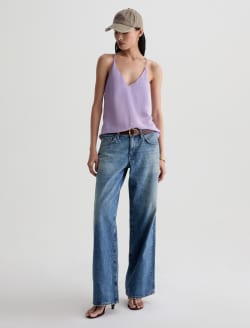 Jada Tank Grape Crepe Silk Vee Neck Cami WOMENS TOPS Photo 5