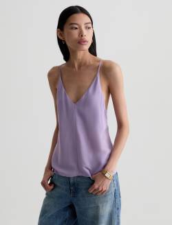Jada Tank Grape Crepe Silk Vee Neck Cami WOMENS TOPS Photo 7
