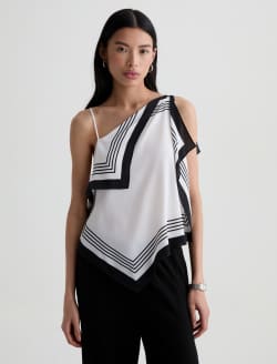 Verya Top Spritz Me Up Asymmetrical Silk Scarf  Tank WOMENS TOPS Photo 2