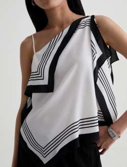 Verya Top Spritz Me Up Asymmetrical Silk Scarf  Tank WOMENS TOPS Photo 3