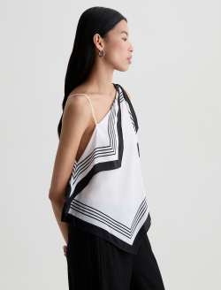 Verya Top Spritz Me Up Asymmetrical Silk Scarf  Tank WOMENS TOPS Photo 4
