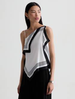 Verya Top Spritz Me Up Asymmetrical Silk Scarf  Tank WOMENS TOPS Photo 7