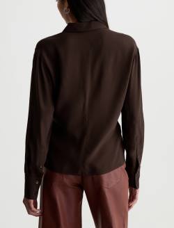 Bel Shirt Burnt Umber Silk Voile Knot Front Blouse WOMENS TOPS Photo 8