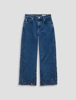 Saige Wide Leg Crop Jean Malbec Mid-Rise Fit WOMENS BOTTOMS Photo 1