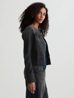 Robyn Jacket Nebula Collarless Slim Trucker WOMENS TOPS Photo 4