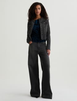 Robyn Jacket Nebula Collarless Slim Trucker WOMENS TOPS Photo 5