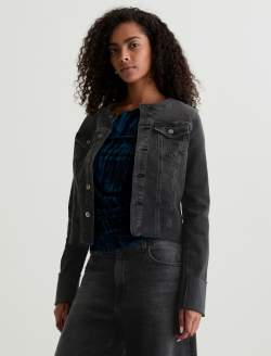 Robyn Jacket Nebula Collarless Slim Trucker WOMENS TOPS Photo 7