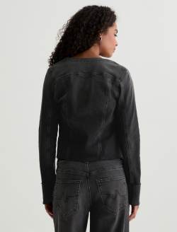 Robyn Jacket Nebula Collarless Slim Trucker WOMENS TOPS Photo 8