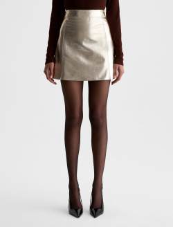 Maria Skirt Golden Encore Leather A-Line Mini Skirt WOMENS BOTTOMS Photo 3