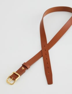Marisol Belt Camel/Gold Slim Italian Leather Belt ACCESSORIES Photo 1