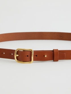 Marisol Belt Camel/Gold Slim Italian Leather Belt ACCESSORIES Photo 3