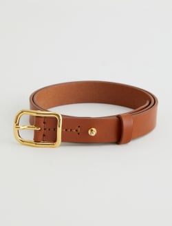 Marisol Belt Camel/Gold Slim Italian Leather Belt ACCESSORIES Photo 4