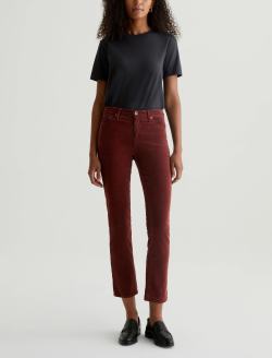 Mari Corduroy Bordeaux Rouge Corduroy Mid-Rise Slim Straight WOMENS BOTTOMS Photo 2
