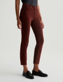 Mari Corduroy Bordeaux Rouge Corduroy Mid-Rise Slim Straight WOMENS BOTTOMS Photo 6