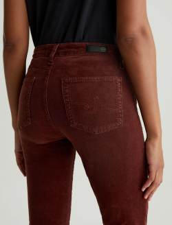 Mari Corduroy Bordeaux Rouge Corduroy Mid-Rise Slim Straight WOMENS BOTTOMS Photo 7