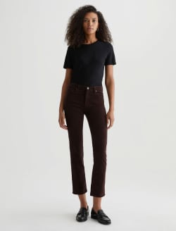 Mari Corduroy Rich Umber Corduroy Mid-Rise Slim Straight WOMENS BOTTOMS Photo 2