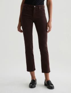Mari Corduroy Rich Umber Corduroy Mid-Rise Slim Straight WOMENS BOTTOMS Photo 3