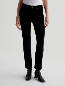 Mari Corduroy Super Black Corduroy Mid-Rise Slim Straight WOMENS BOTTOMS Photo 3