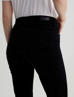 Mari Corduroy Super Black Corduroy Mid-Rise Slim Straight WOMENS BOTTOMS Photo 7