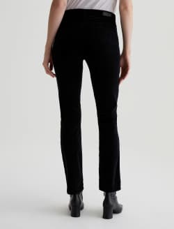 Mari Corduroy Super Black Corduroy Mid-Rise Slim Straight WOMENS BOTTOMS Photo 8