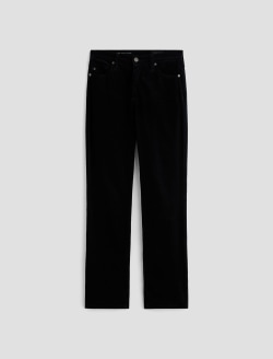 Mari Corduroy Super Black Corduroy Mid-Rise Slim Straight WOMENS BOTTOMS Photo 1