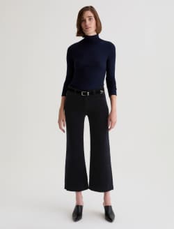 Saige Wide Leg Crop Corduroy Super Black Mid-Rise Fit WOMENS BOTTOMS Photo 2