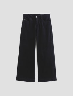 Saige Wide Leg Crop Corduroy Super Black Mid-Rise Fit WOMENS BOTTOMS Photo 1