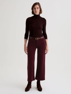 Saige Wide Leg Crop Corduroy Winery Mid-Rise Fit WOMENS BOTTOMS Photo 2