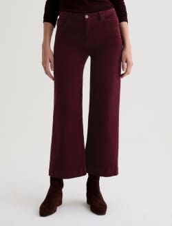 Saige Wide Leg Crop Corduroy Winery Mid-Rise Fit WOMENS BOTTOMS Photo 3