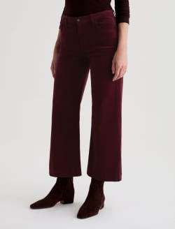 Saige Wide Leg Crop Corduroy Winery Mid-Rise Fit WOMENS BOTTOMS Photo 6