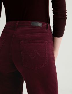 Saige Wide Leg Crop Corduroy Winery Mid-Rise Fit WOMENS BOTTOMS Photo 7