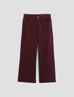 Saige Wide Leg Crop Corduroy Winery Mid-Rise Fit WOMENS BOTTOMS Photo 1