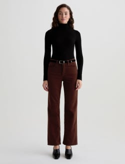 Brinley Corduroy Coffee Bean Corduroy Mid-Rise Straight WOMENS BOTTOMS Photo 2