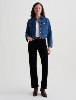Brinley Corduroy Super Black Mid-Rise Straight WOMENS BOTTOMS Photo 2