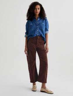 Hazal Corduroy Coffee Bean High-Rise Utility Barrel WOMENS BOTTOMS Photo 2