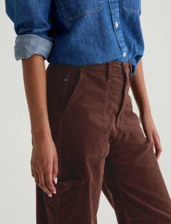 Hazal Corduroy Coffee Bean High-Rise Utility Barrel WOMENS BOTTOMS Photo 4