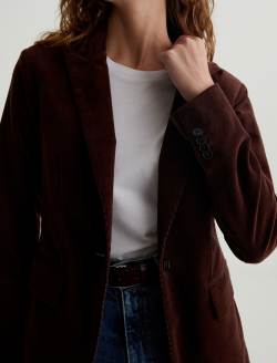 Rue Corduroy Blazer Alpine Bark Corduroy Fitted Blazer WOMENS TOPS Photo 3