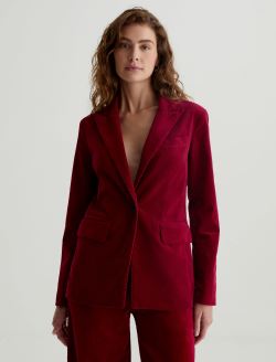 Rue Corduroy Blazer Deep Magenta Corduroy Fitted Blazer WOMENS TOPS Photo 3