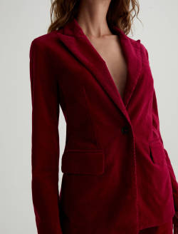 Rue Corduroy Blazer Deep Magenta Corduroy Fitted Blazer WOMENS TOPS Photo 4